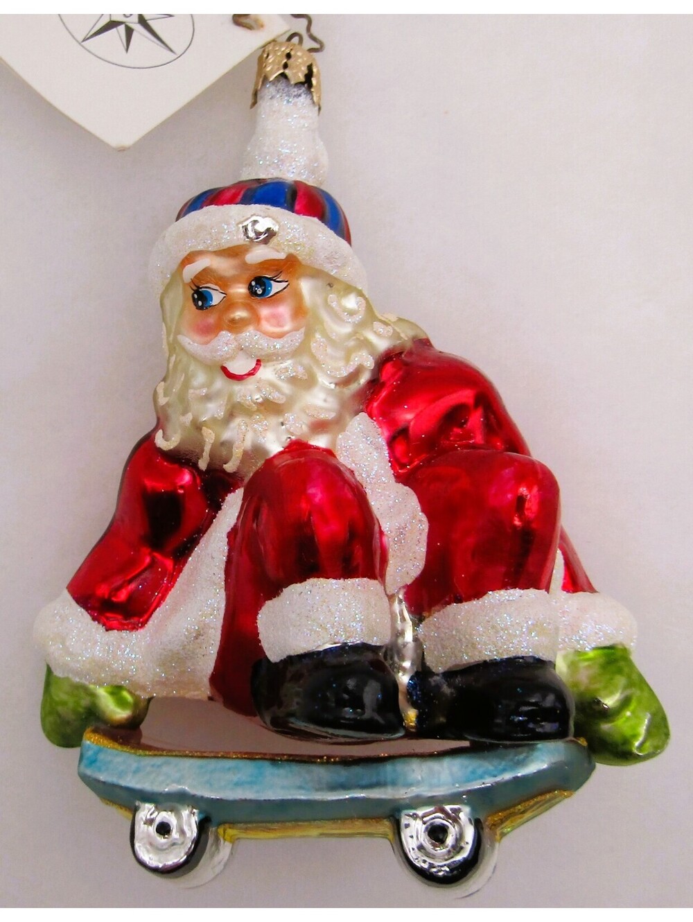 Christopher Radko 2002 Boarding Cool Ornament with Original Tag and Box
